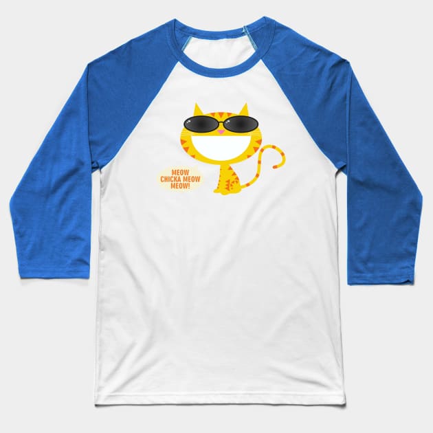 Meow Chicka Meow Meow! Baseball T-Shirt by DavesTees